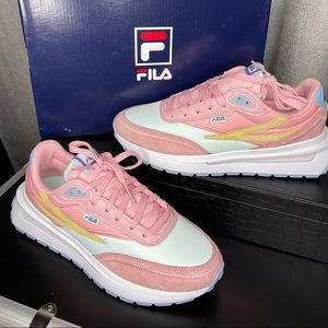 FILA Renno Coral Blush, White & Aqua Shoes